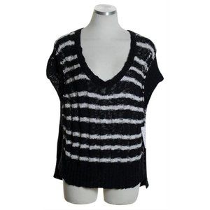 New Free People Striped Wide Rib High-low Sweater